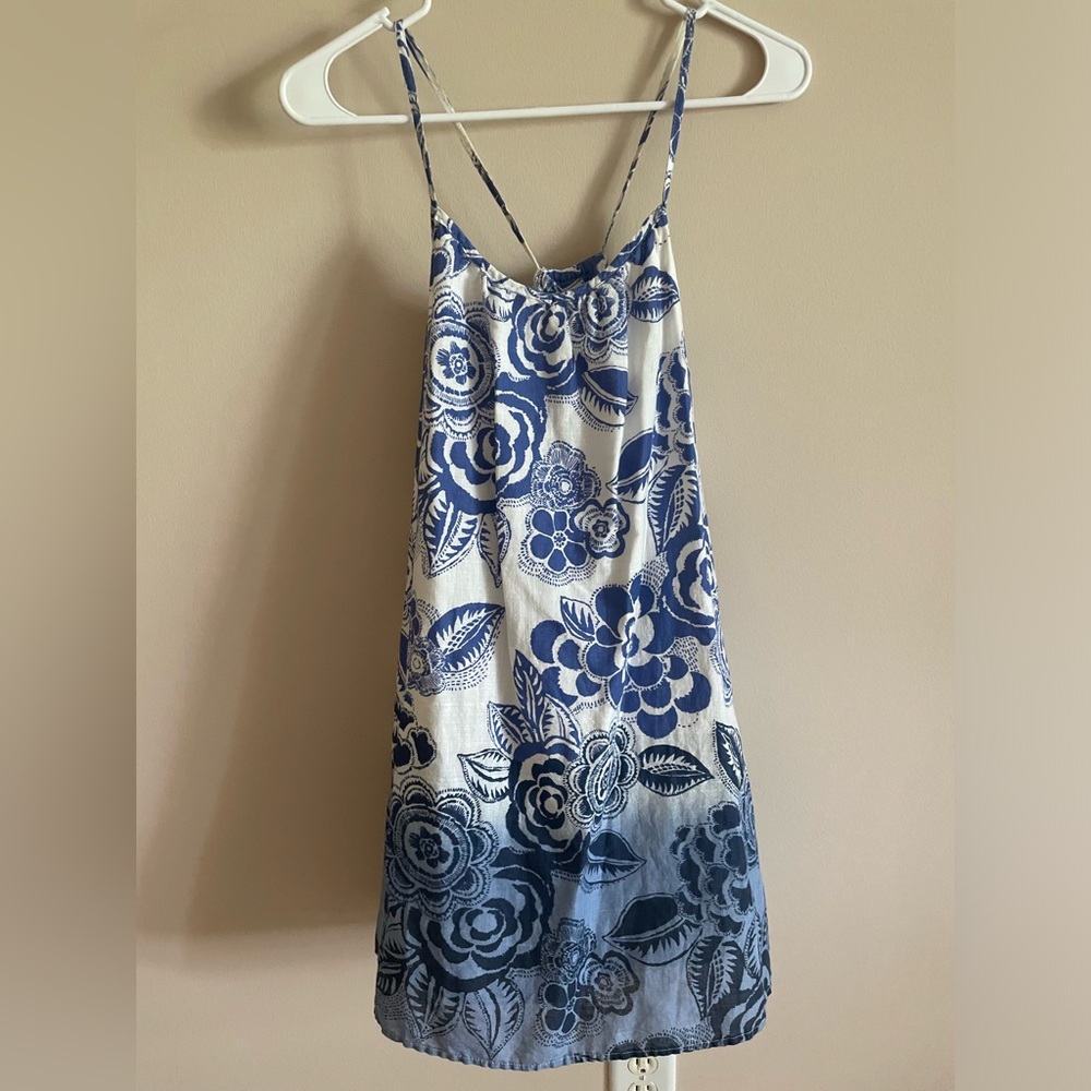 Girls blue ombre dress - Size L.  Back of top has elastic at the top.